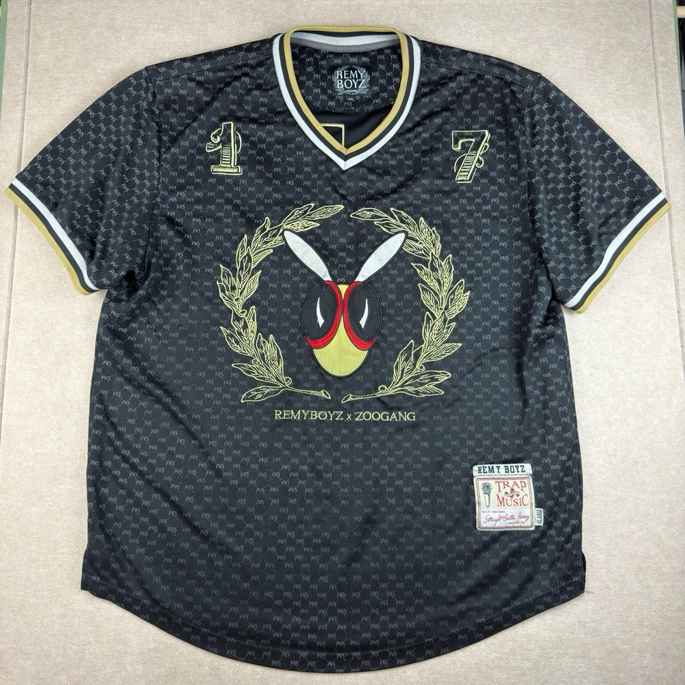 Remy Boyz Shirt Men XL Black Trap Music Bee 17 Jersey REMYBOYZ‎ x ZOOGANG Y2K